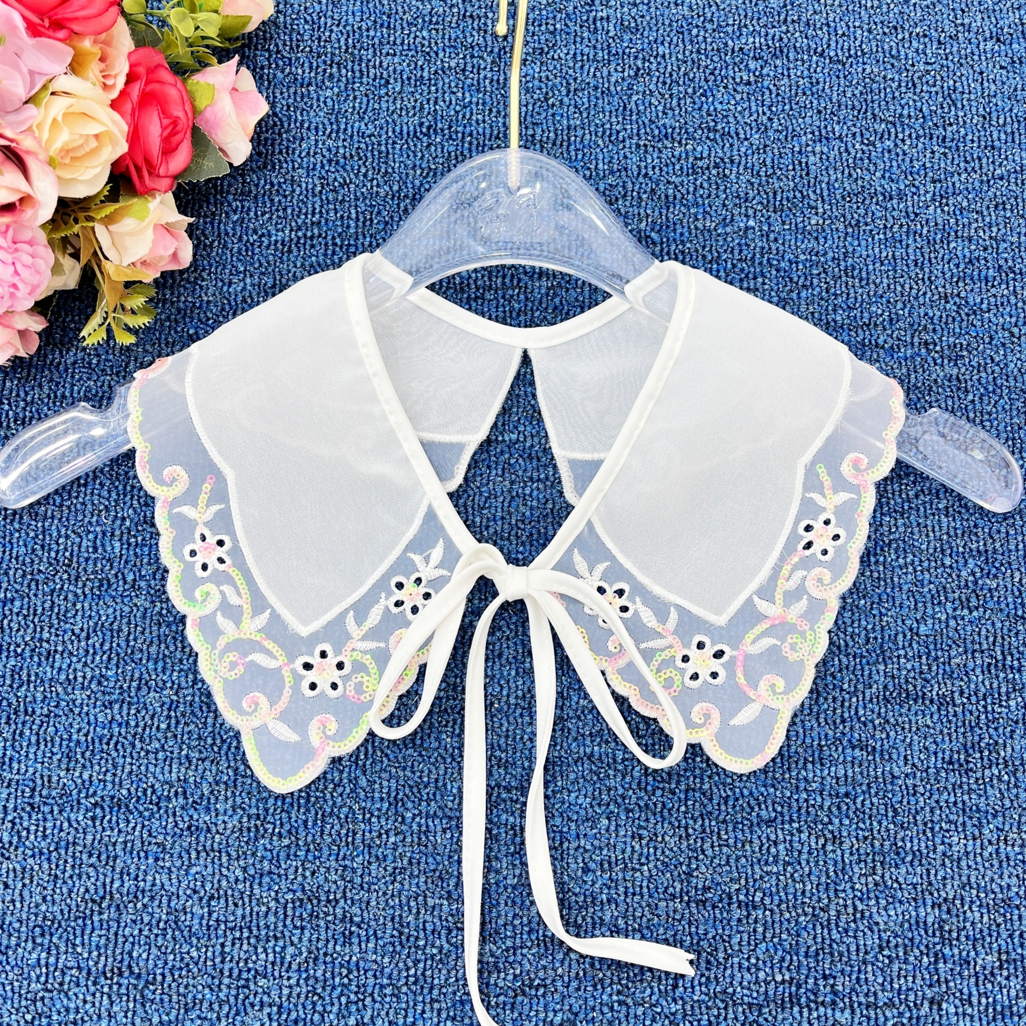 Embroidered lace is a versatile collar clothing accessory and decoration pic 1