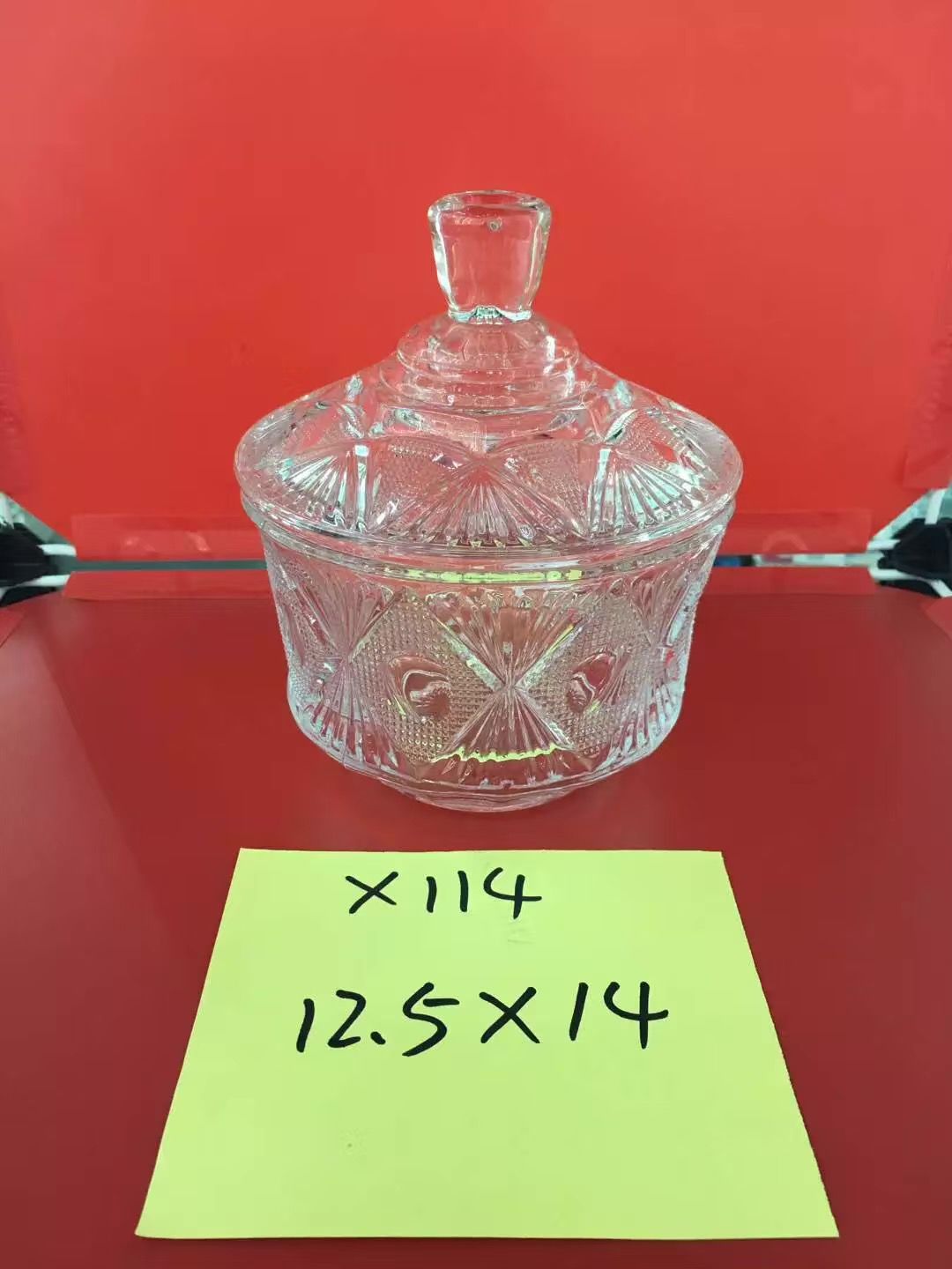 Glass sugar jar home decoration item 114 details Picture
