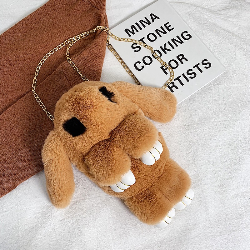 In 2023, we offer wholesale imitation rabbit fur dead rabbit bags, crossbody bags, cute rabbit bags, adorable rabbit bags, student bags, rabbit mobile phone bags. We have exquisite gifts in stock, including pink rabbits and black-eyed rabbits pic 6