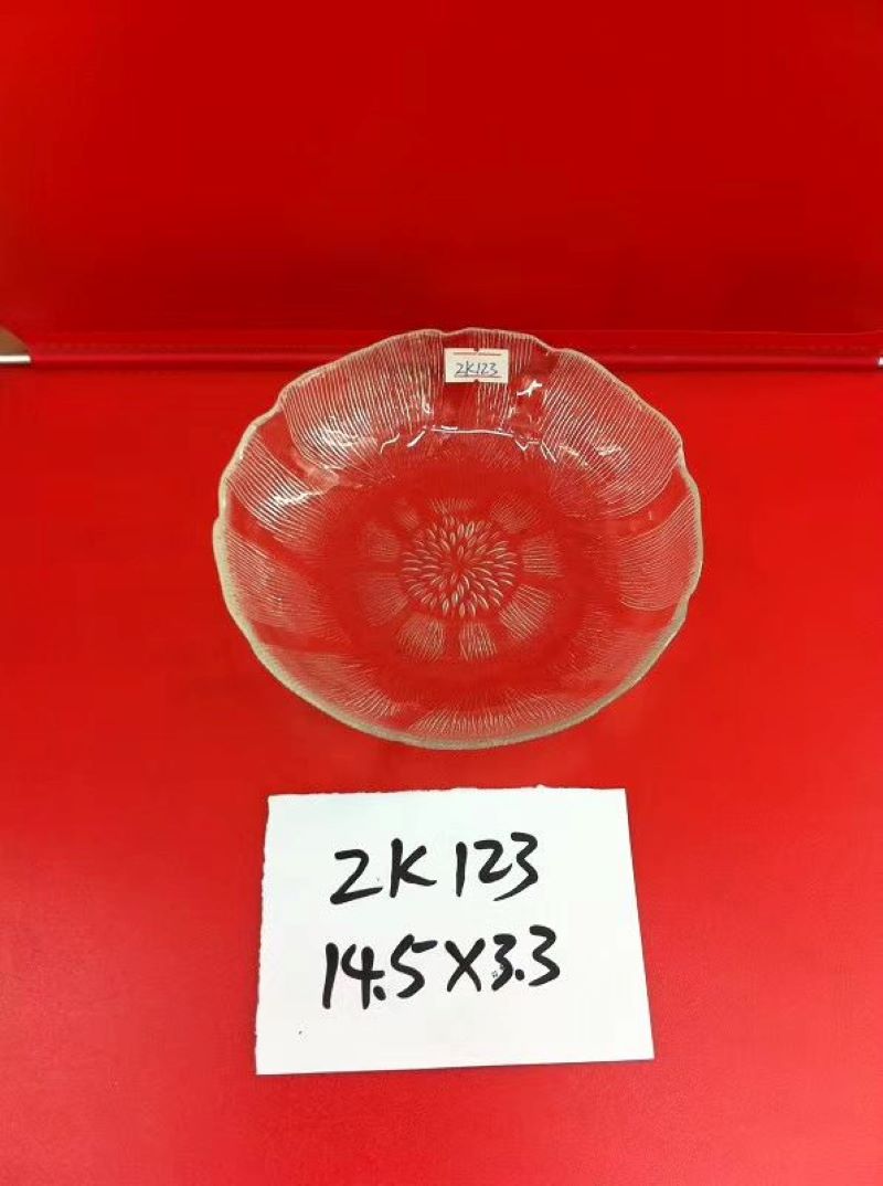 Large circular patterned fruit plate glass home decoration piece details Picture