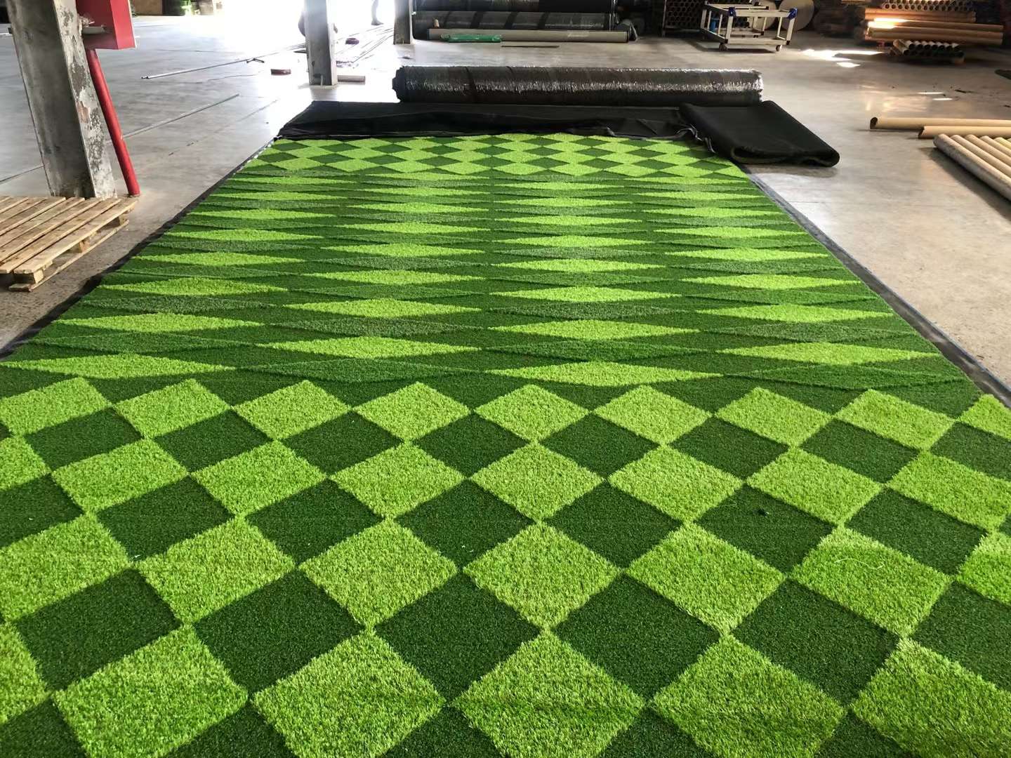 3D Eco-Friendly Pattern Flame-Retardant Lawn Application Scenario