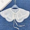 Transparent embroidered lace women's shirt, versatile collar clothing, accessories and accessories Specification image