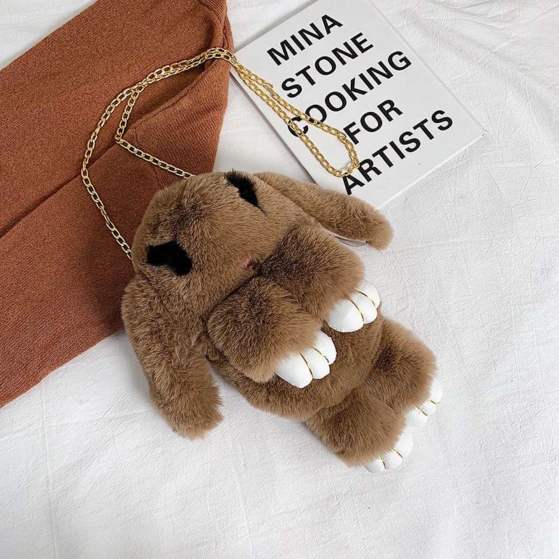 In 2023, we offer wholesale imitation rabbit fur dead rabbit bags, crossbody bags, cute rabbit bags, adorable rabbit bags, student bags, rabbit mobile phone bags. We have exquisite gifts in stock, including pink rabbits and black-eyed rabbits pic 5