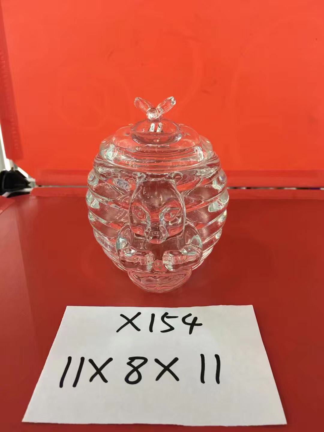 Retro glass sugar jar, crystal candy jar with lid, storage jar, exquisite ins-style cosmetic storage decorative item details Picture