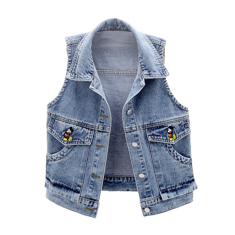 Hong Kong denim vest women's 2023 Spring/Summer new Korean-style short sleeveless vest top and waistcoat are trendy detail image 7
