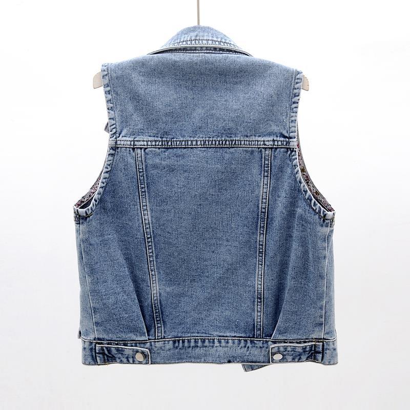 Hong Kong denim vest women's 2023 Spring/Summer new Korean-style short sleeveless vest top and waistcoat are trendy detail image 2