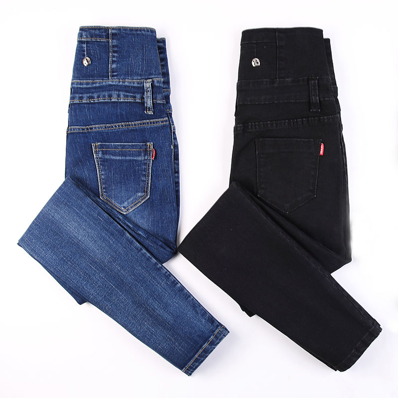 New high-waisted jeans for women in 2023, versatile for slimming and heightening, tight-fitting, stretchy, small-leg pencil long pants Application Scenario