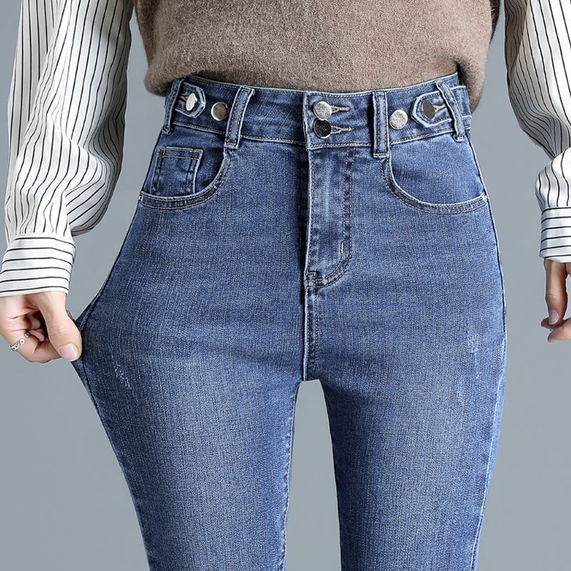 High-waisted women's new 2023 Spring and autumn style, making you look taller, versatile, fashionable, elastic, tight and slimming, small leg pencil pants Specification image