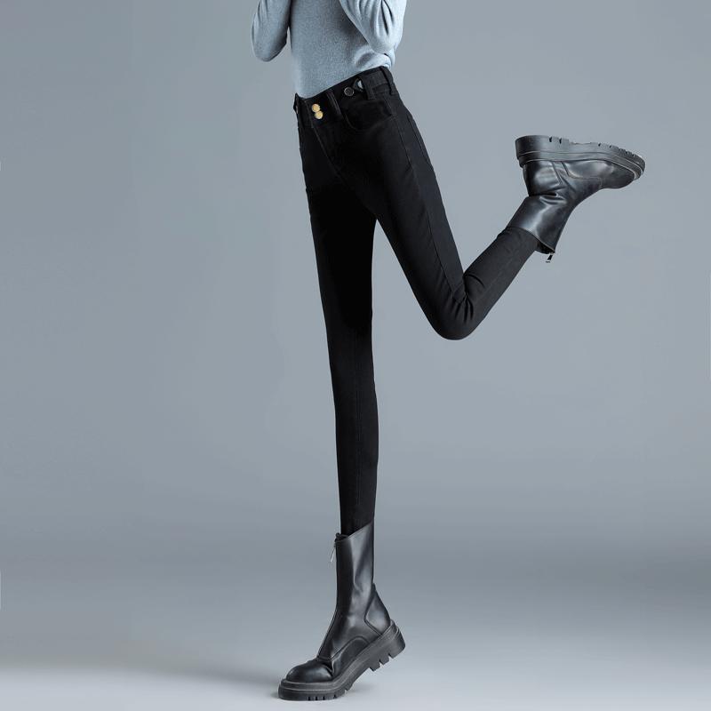 High-waisted women's new 2023 Spring and autumn style, making you look taller, versatile, fashionable, elastic, tight and slimming, small leg pencil pants detail image 6