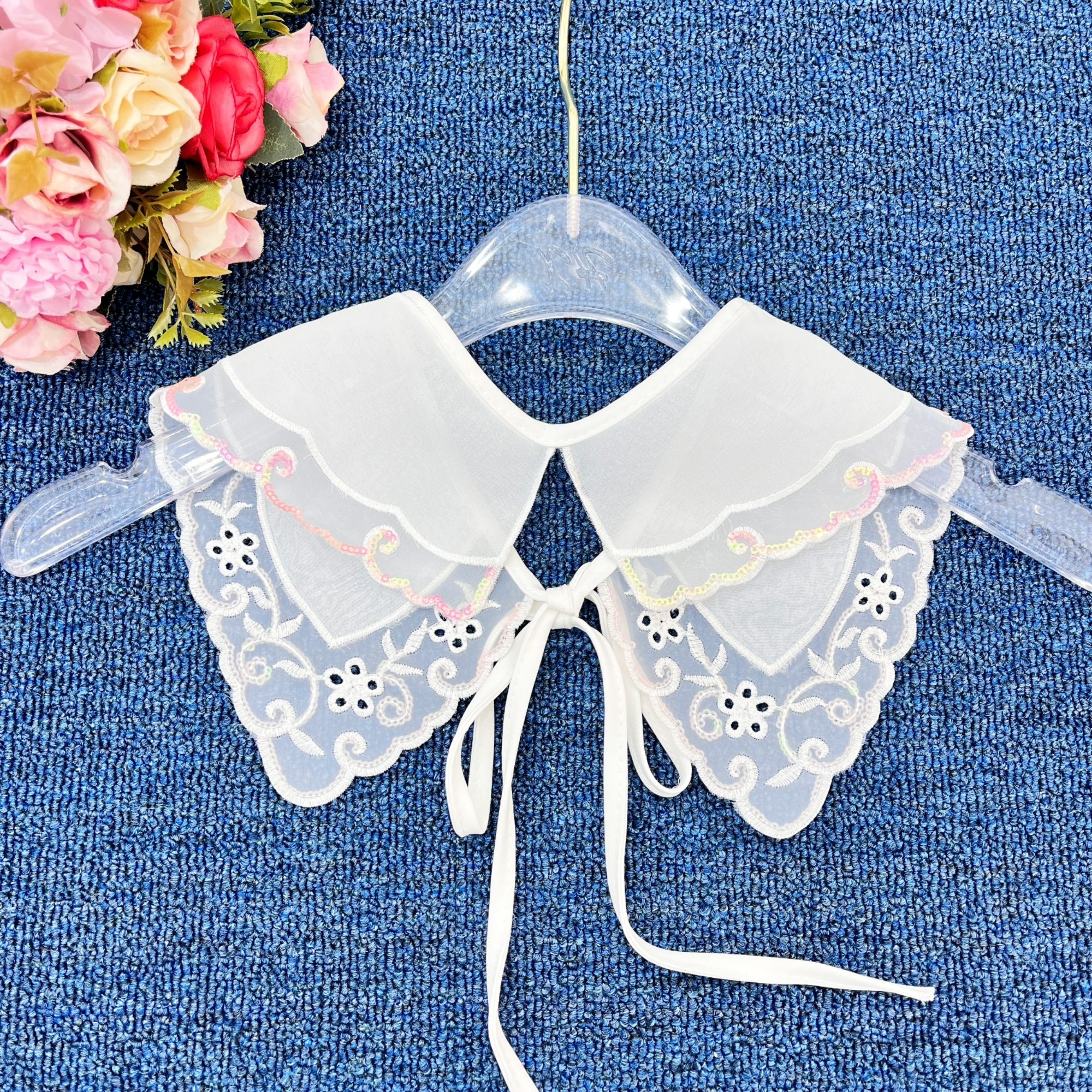 Embroidered lace is a versatile collar clothing accessory and decoration pic 3