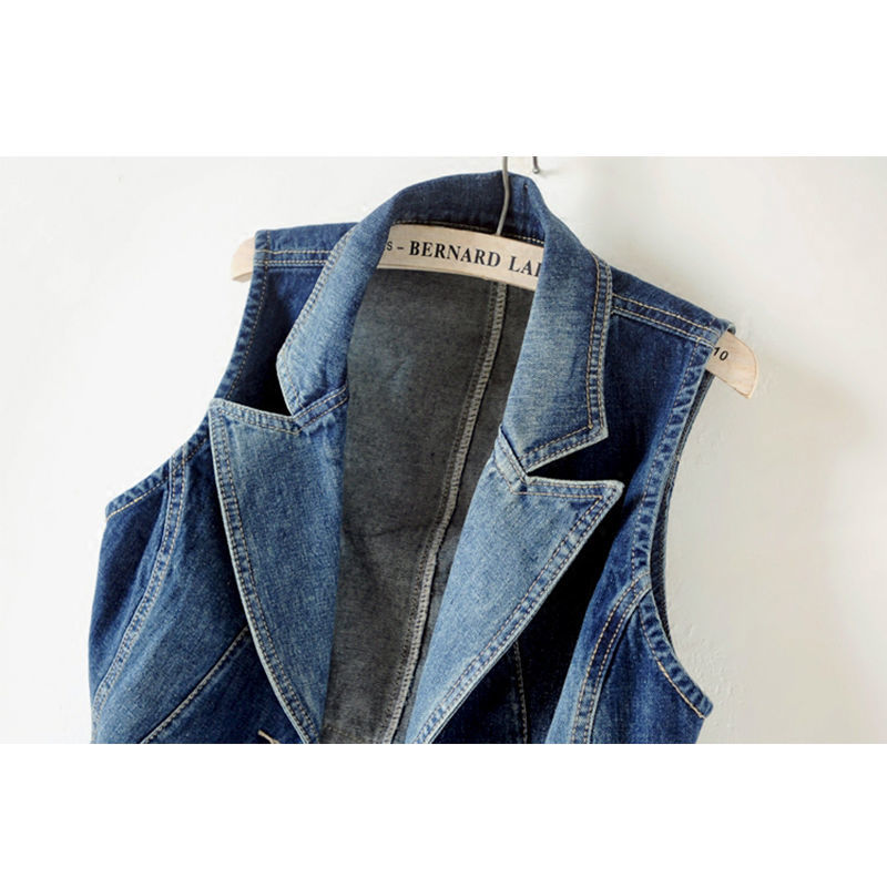 Denim vest women's spring and autumn stylish and versatile slimming new style 2023 bestseller Versatile outerwear Korean-style vest short style Specification image