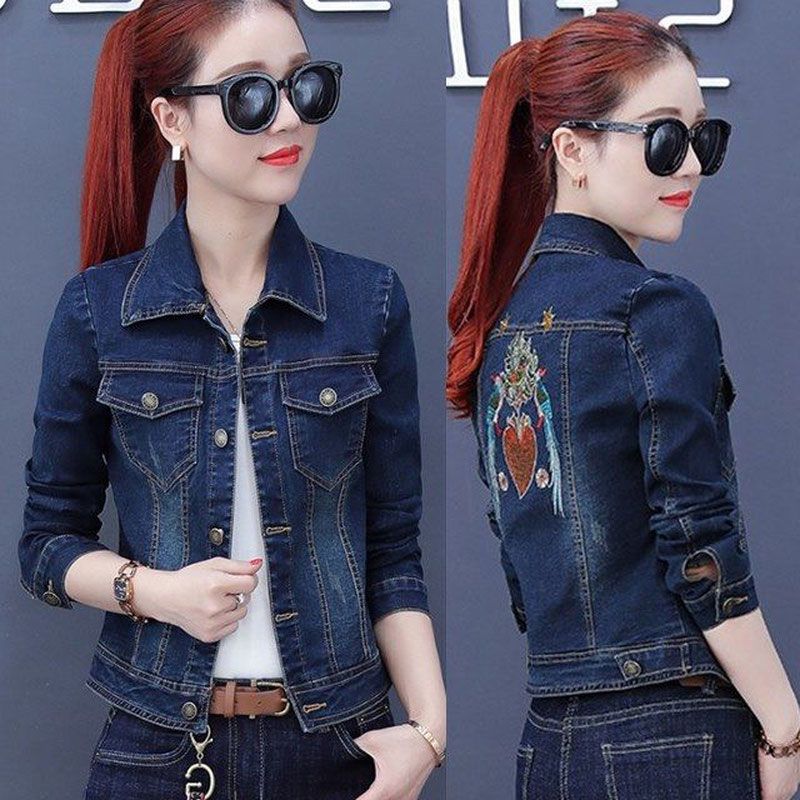 Spring/Autumn 2023 embroidered girls' denim jackets, denim jackets, women's Korean-style jackets, short, casual and trendy for students Application Scenario