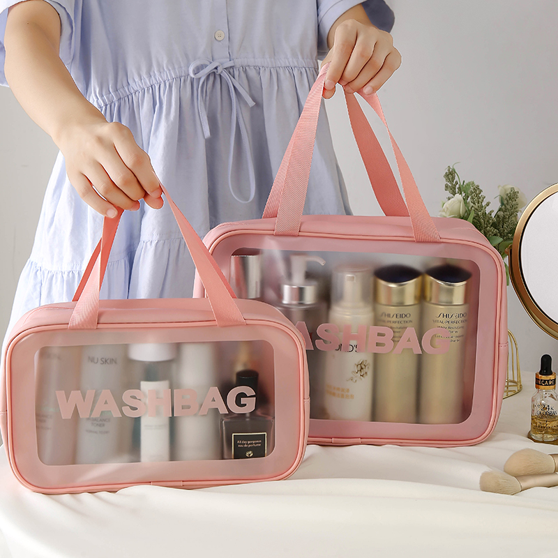 New Korean Version Of Ins Wind Portable Makeup Bag Women's Large Capacity Portable Dry And Wet Separation Toiletries And Cosmetics Storage Bag Item Picture