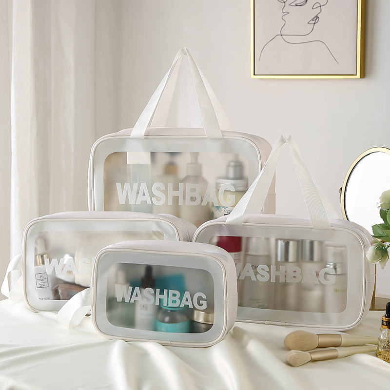 New Korean Version Of Ins Wind Portable Makeup Bag Women's Large Capacity Portable Dry And Wet Separation Toiletries And Cosmetics Storage Bag details Picture