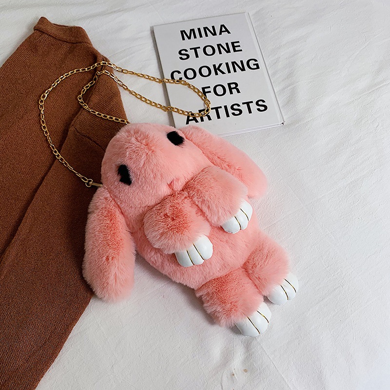 In 2023, we offer wholesale imitation rabbit fur dead rabbit bags, crossbody bags, cute rabbit bags, adorable rabbit bags, student bags, rabbit mobile phone bags. We have exquisite gifts in stock, including pink rabbits and black-eyed rabbits pic 10
