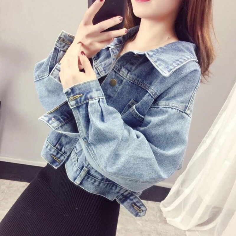 2023 Early Autumn New Korean-style chic CHIC CHIC European and American high street denim jacket Women's spring and autumn long-sleeved Hong Kong-style top Application Scenario