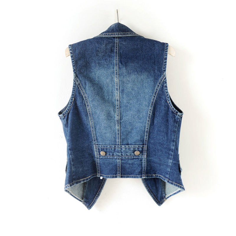 Denim vest women's spring and autumn stylish and versatile slimming new style 2023 bestseller Versatile outerwear Korean-style vest short style detail image 7