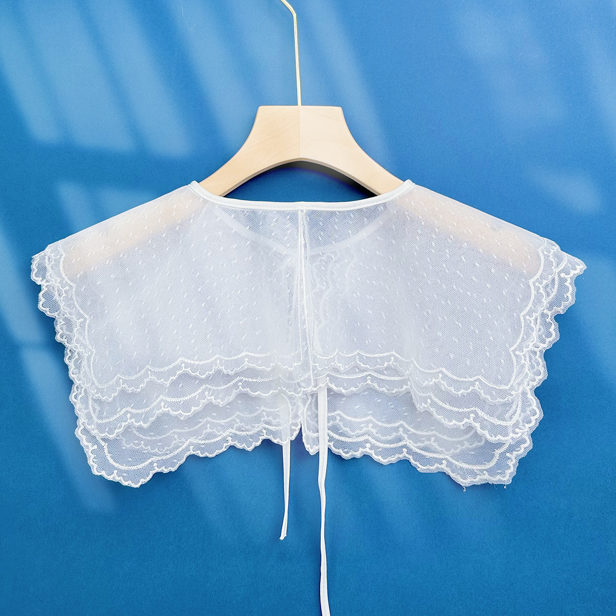 Double-layer lace embroidered transparent collar women's shirt versatile clothing accessories pic 8