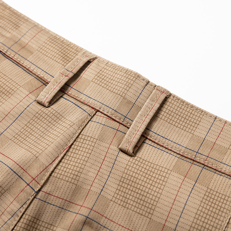 高档休闲裤男2023新品格子裤子潮韩版弹力直筒裤男士休闲长裤潮流详情图8