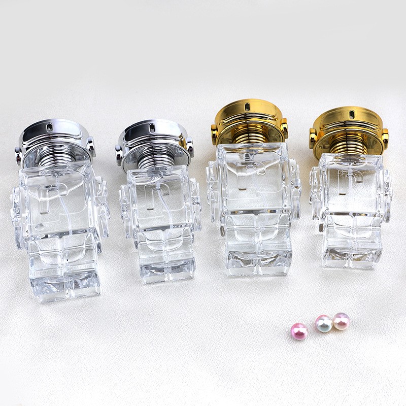 30ml50ml high-end new perfume dispenser special-shaped perfume bottle Robot perfume bottle Empty high-end portable sample pressed fine spray water bottle thumbnail