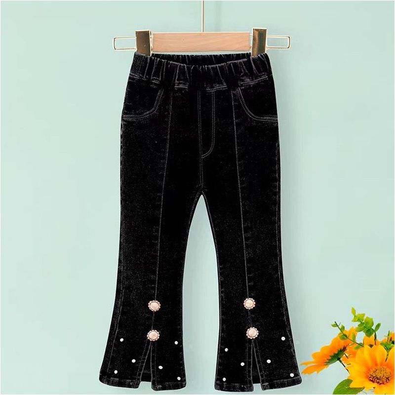 女童弹力牛仔喇叭裤儿童装春秋韩版宝宝春季洋气长裤2023新款春装详情图3