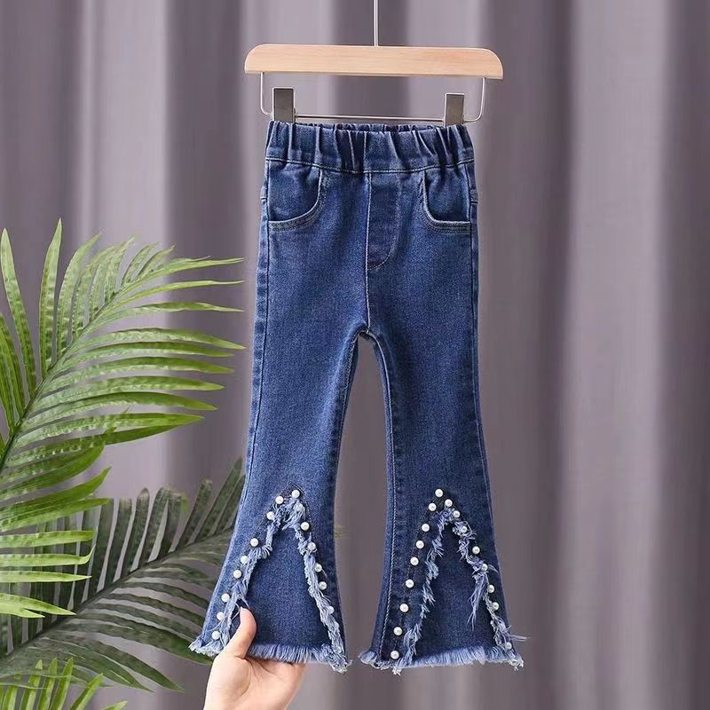 女童弹力牛仔喇叭裤儿童装春秋韩版宝宝春季洋气长裤2023新款春装详情图6