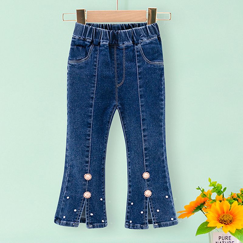 女童弹力牛仔喇叭裤儿童装春秋韩版宝宝春季洋气长裤2023新款春装详情图7