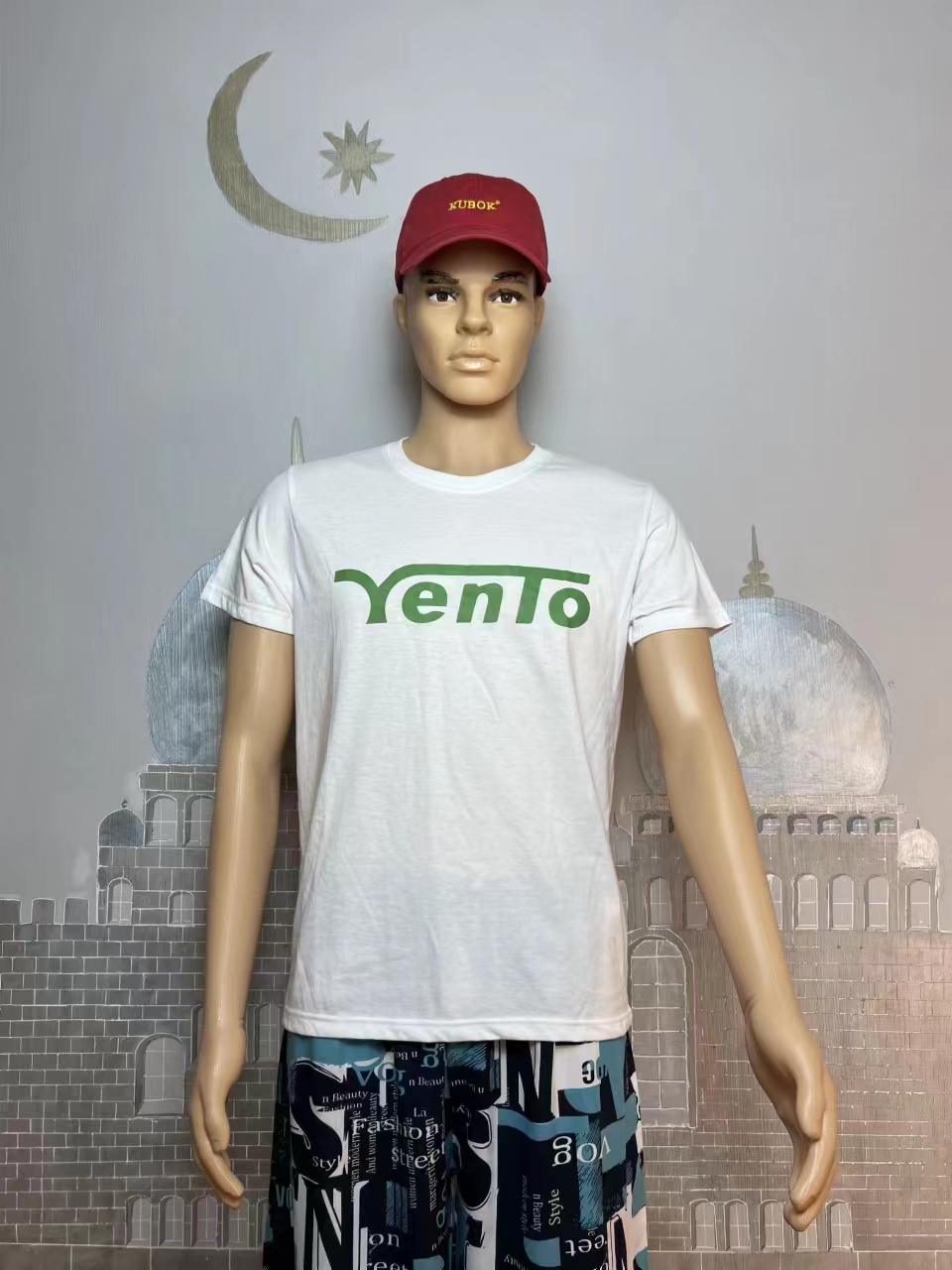 库博克经典时尚白色男款T恤