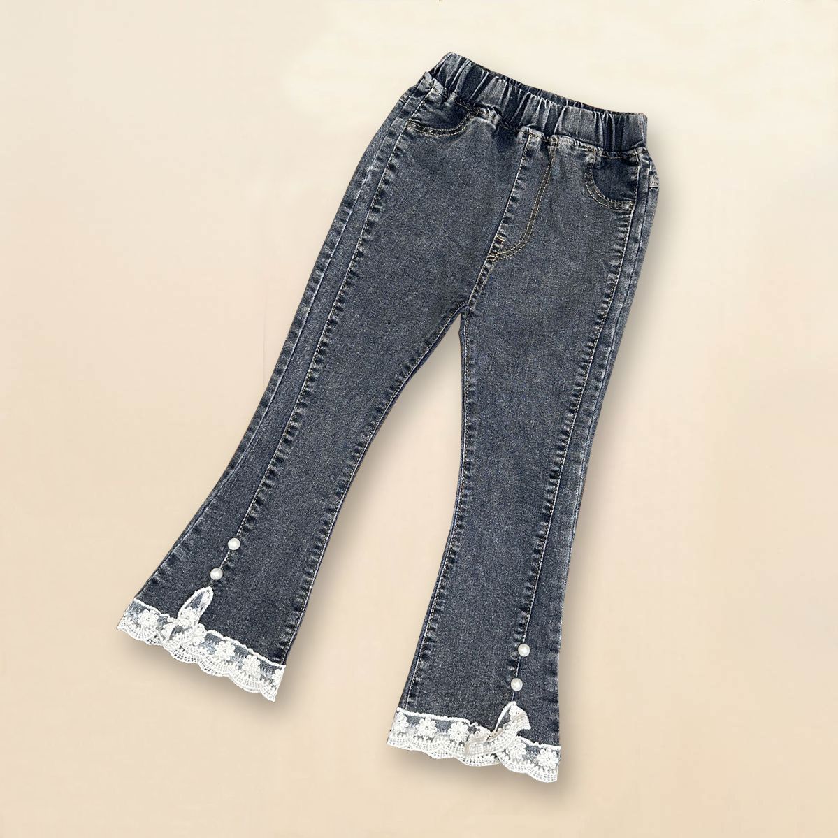 New children's summer flared pants, super soft jeans, baby girls' pants, children's summer pants, trendy outerwear Specification image
