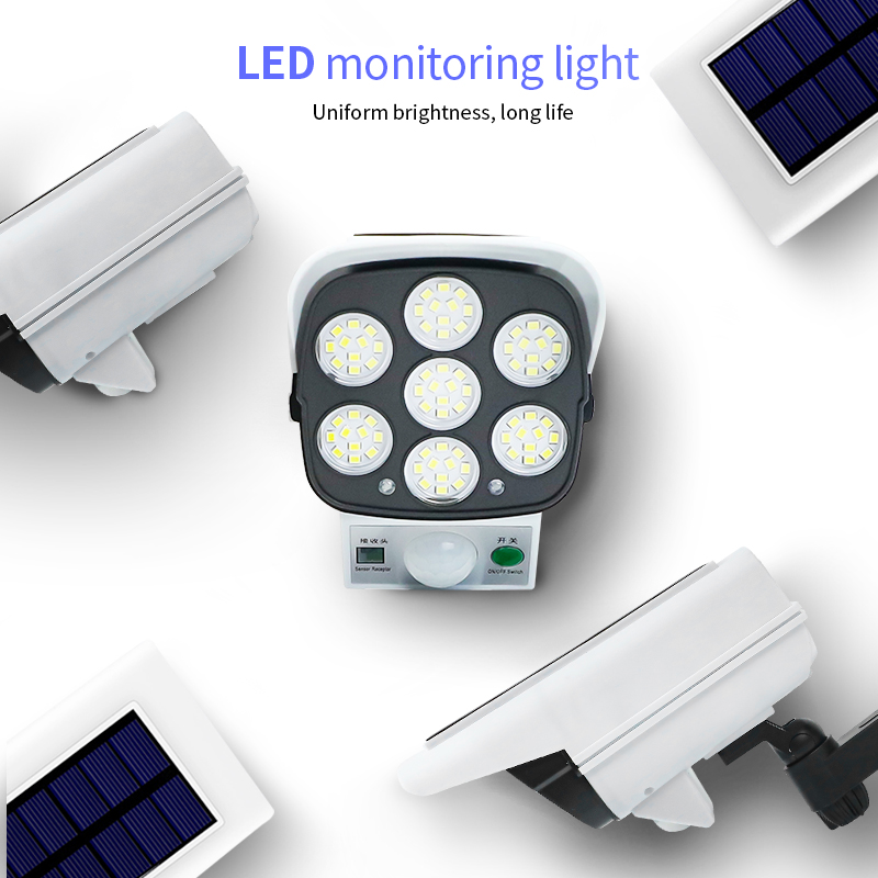 New solar wall lamps, simulation monitoring fake cameras, human infrared sensing courtyard lamps, garden lamps and spotlights Item Picture