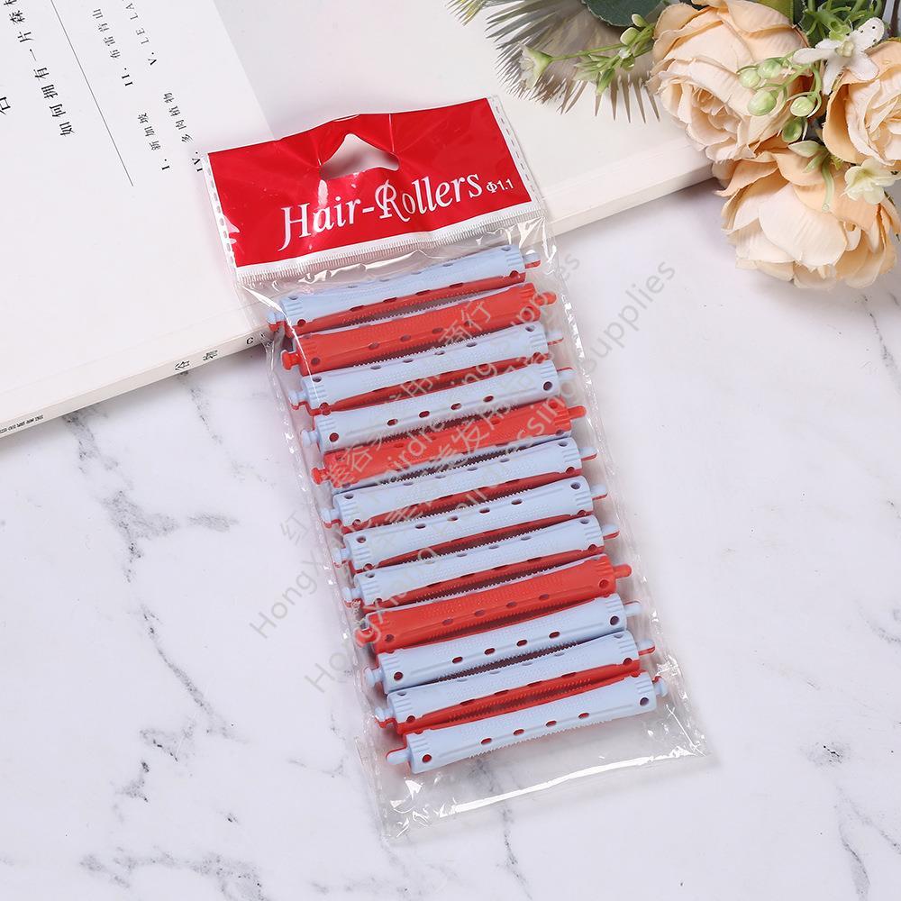 Cross border curling tools hair salon hair supplies two color hot roller roller plastic cold roller hollow roller roller wholesale Specification drawing