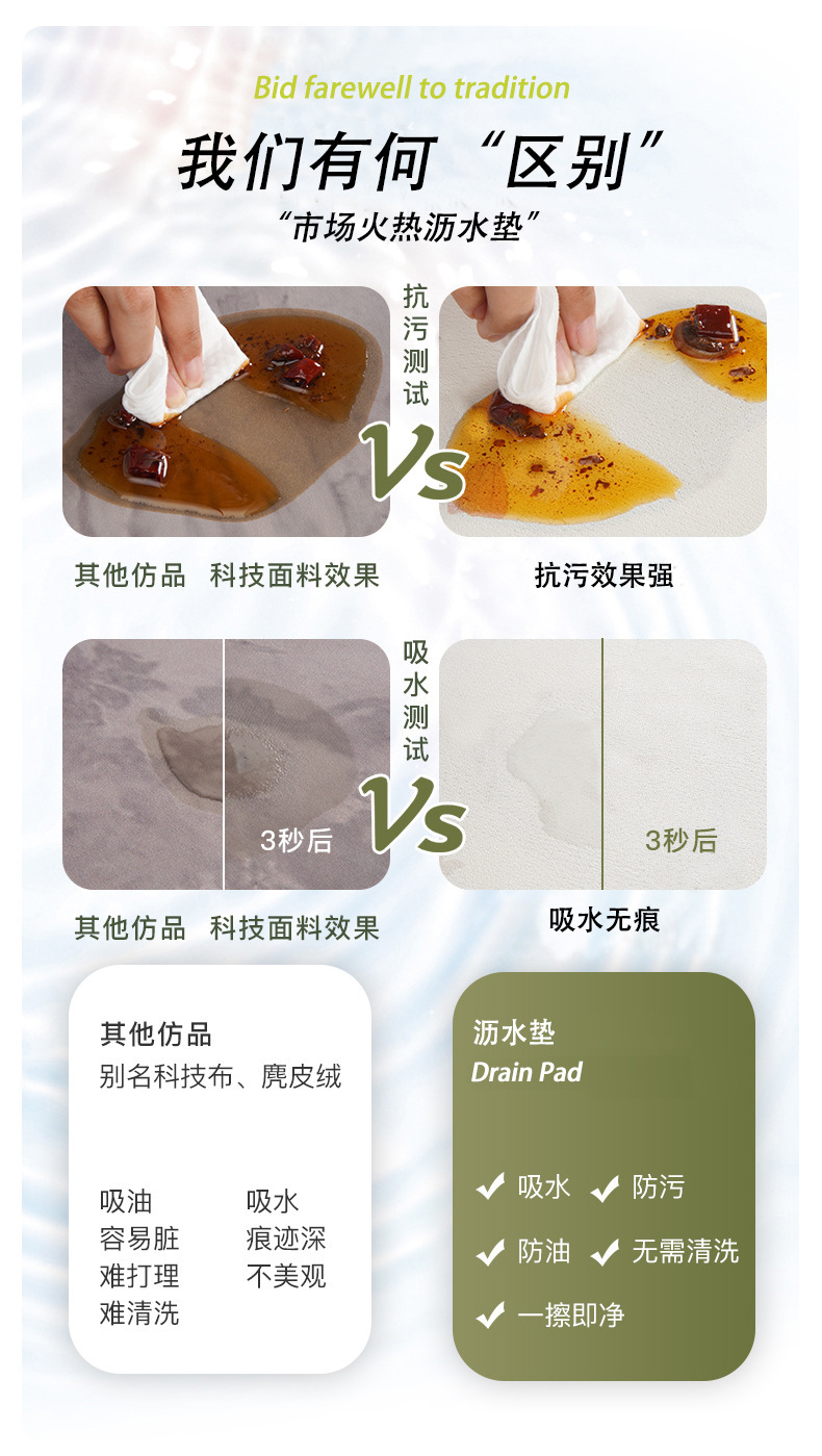 千思硅藻泥地垫升级款纳帕皮厨房沥水垫碗盘干燥垫杯垫吸水垫隔热地垫 详情3
