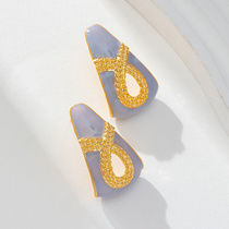 Medieval enamel earrings temperament niche personality Light luxury studs retro court style earrings