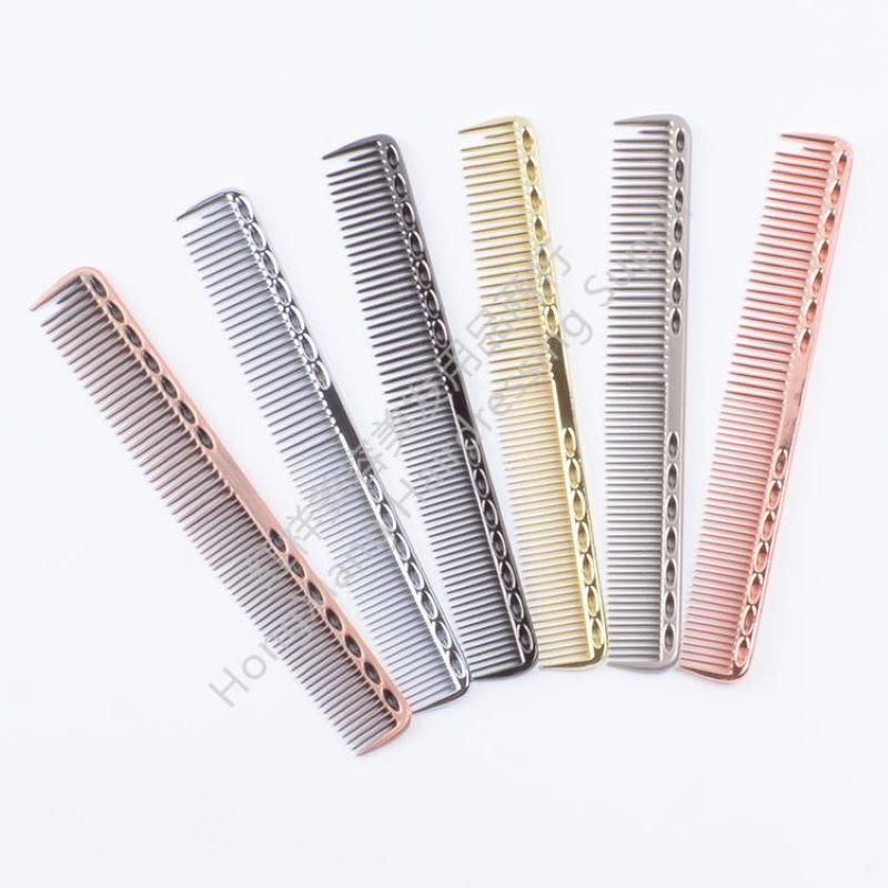Stainless steel comb Styling comb Hairdressing comb Barber cutting comb Space aluminum cutting comb Hairdressing tool