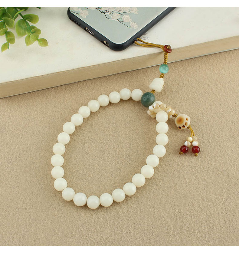 中国风白玉菩提短款手机链挂件跑环防丢挂饰品中国风白玉菩提短款手机链挂件跑环菩提根猫爪手腕挂绳防丢挂饰品详情12