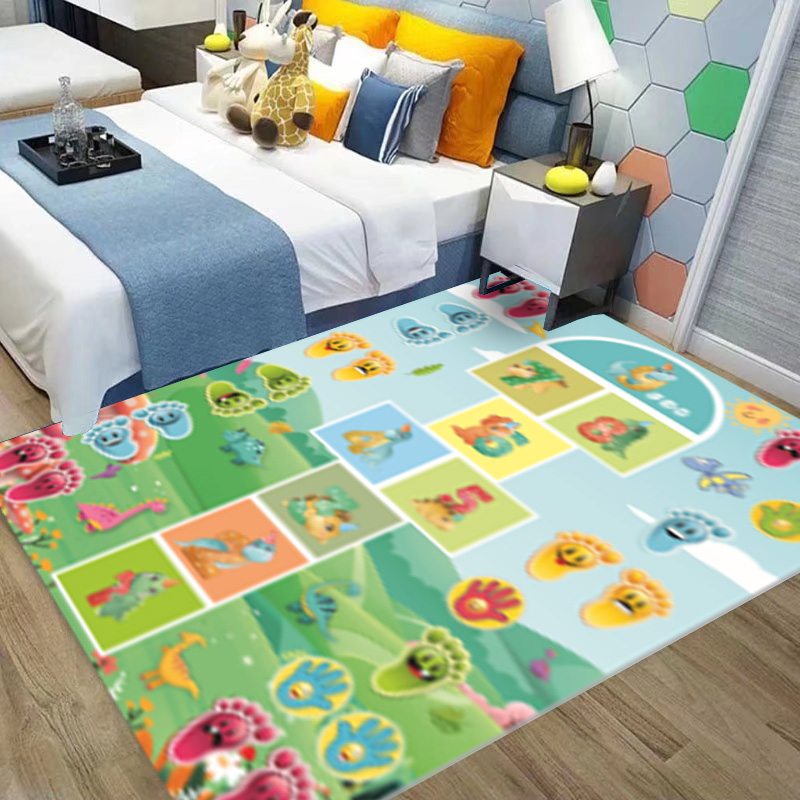 Children Jumping Mat Living Room Crystal Velvet Material Printed Floor Mat Bedroom Coffee Table Mat Large Carpet Puzzle Game Mat Large Carpet Item Picture