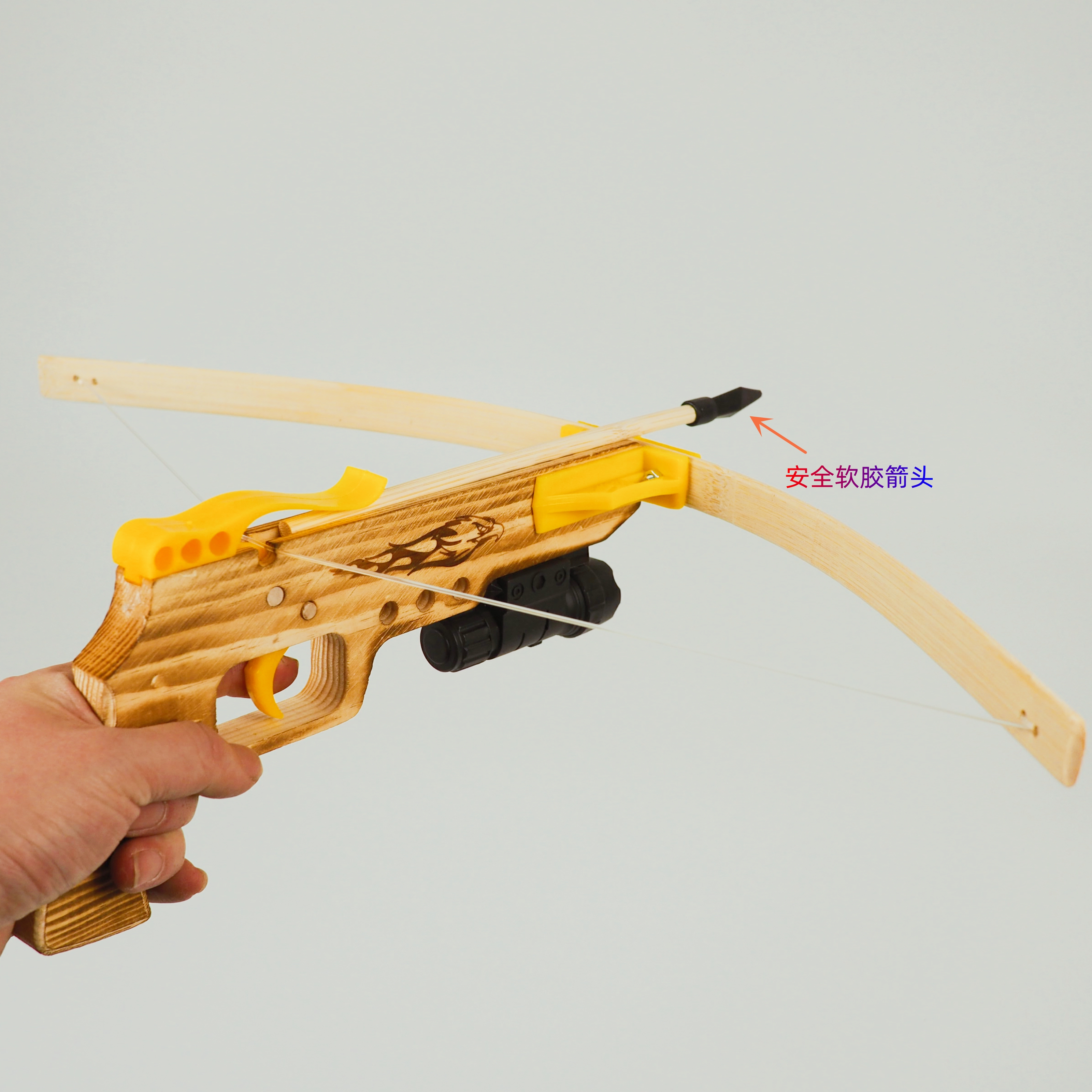 Children's toys: infrared bow and arrow, hand mold gun, bamboo and wooden crossbow, non-destructive Specification image
