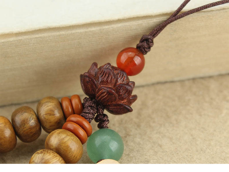 中国风黑檀木手机链莲花木质木珠手机挂绳女高档檀香木可拆卸创意手机饰品挂件防丢手腕绳复古民族风挂饰跨境旅游景区手机饰品批发详情7