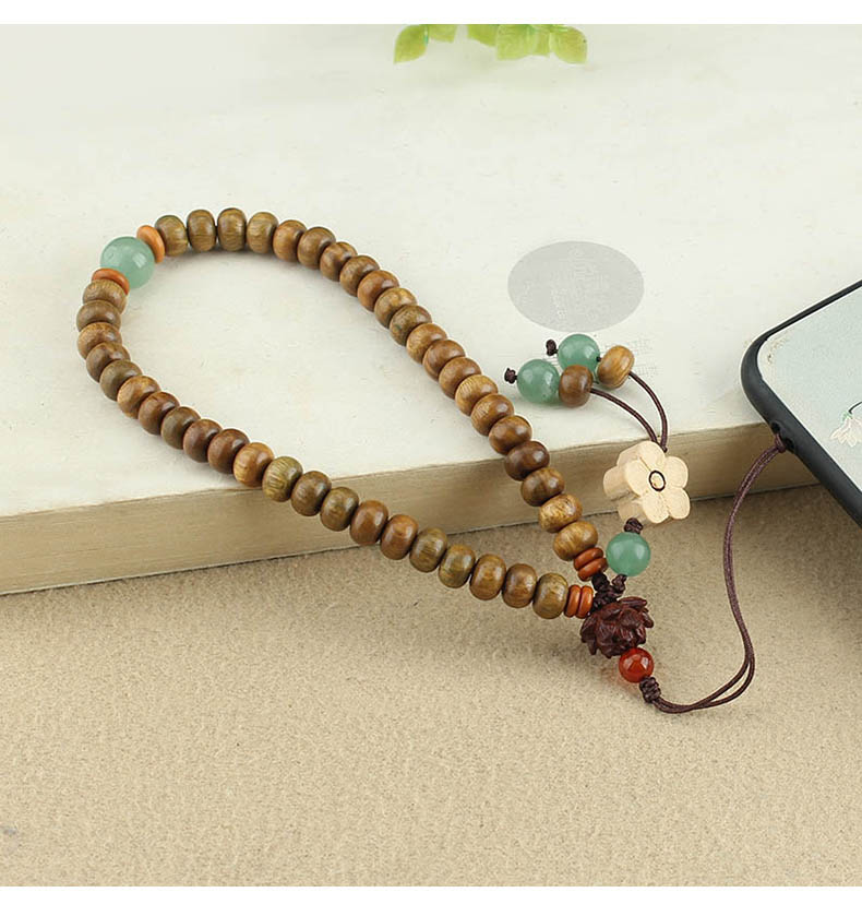 中国风黑檀木手机链莲花木质木珠手机挂绳女高档檀香木可拆卸创意手机饰品挂件防丢手腕绳复古民族风挂饰跨境旅游景区手机饰品批发详情15