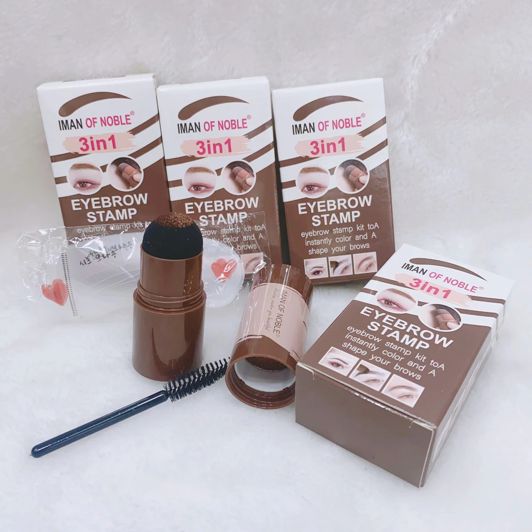 IMAN OF NOBLE new hairline eyebrow powder three-piece set effect natural waterproof and perspirant filler natural mask high forehead hairline small savior Application Scenario