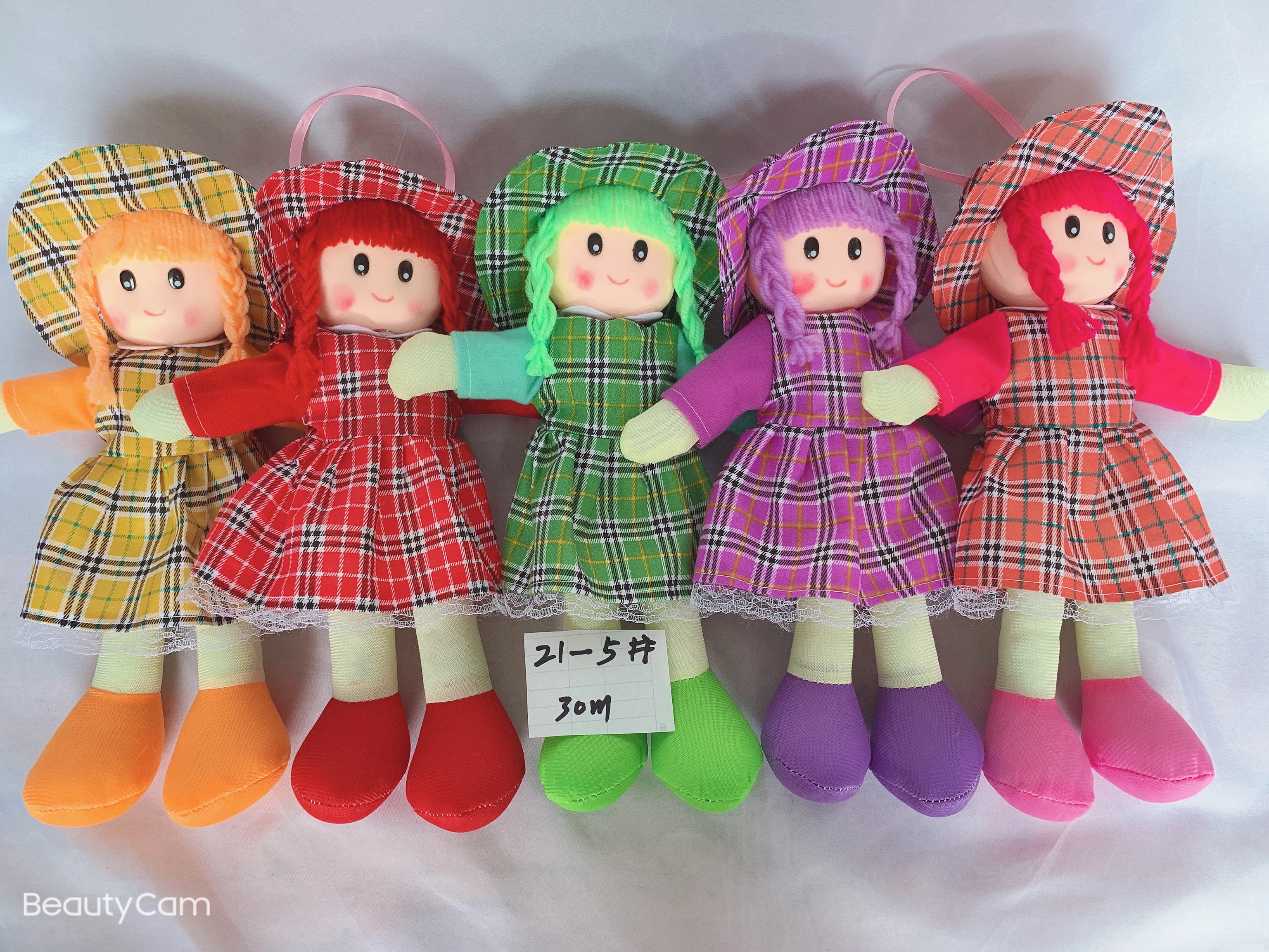 轻质娃娃厂家直销泡沫头娃娃混色格子款20cm                                      