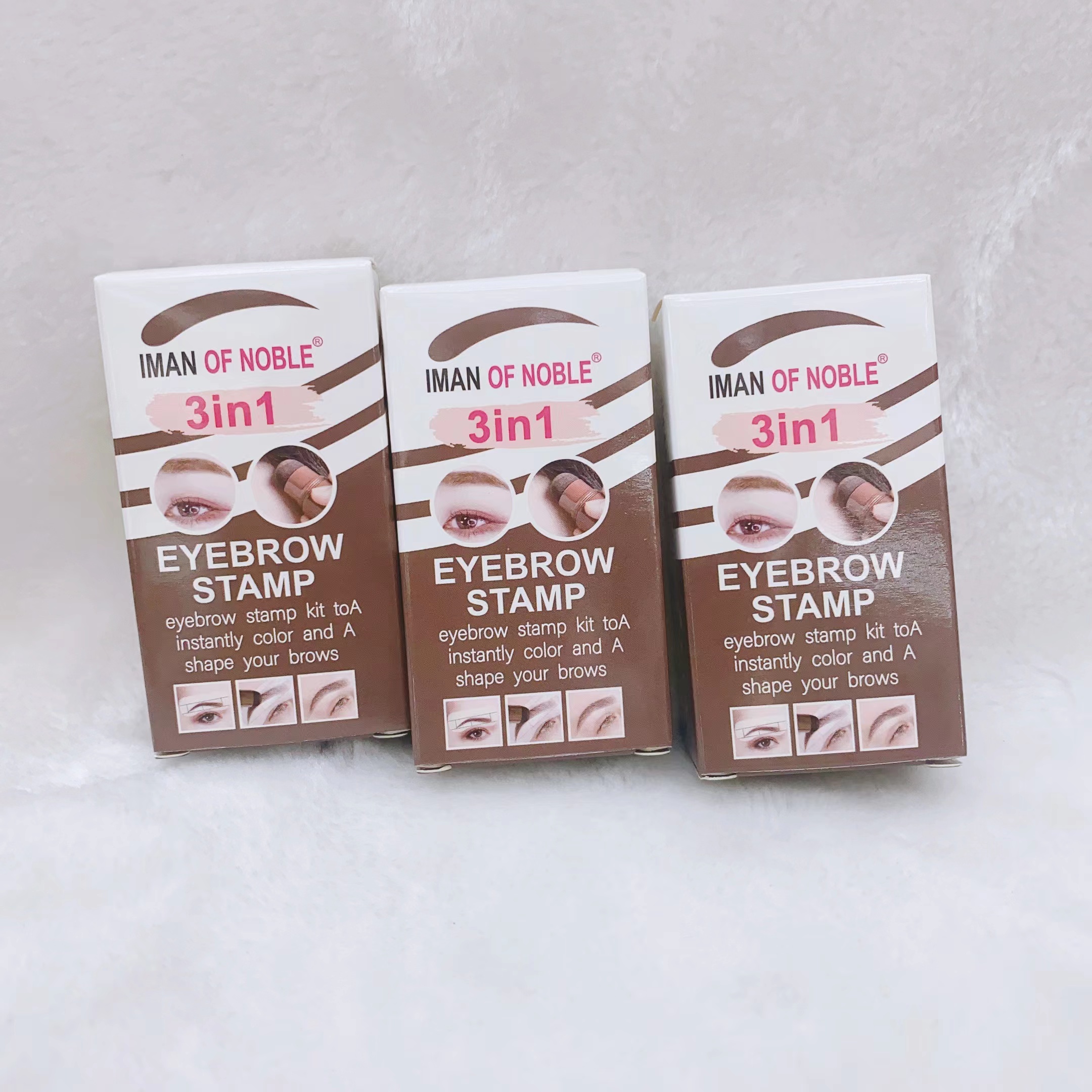 IMAN OF NOBLE new hairline eyebrow powder three-piece set effect natural waterproof and perspirant filler natural mask high forehead hairline small savior Specification drawing
