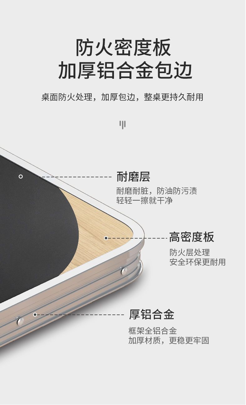 折叠桌户外折叠桌子摆摊地推可折叠桌子家用餐桌便携式铝合金桌详情图10