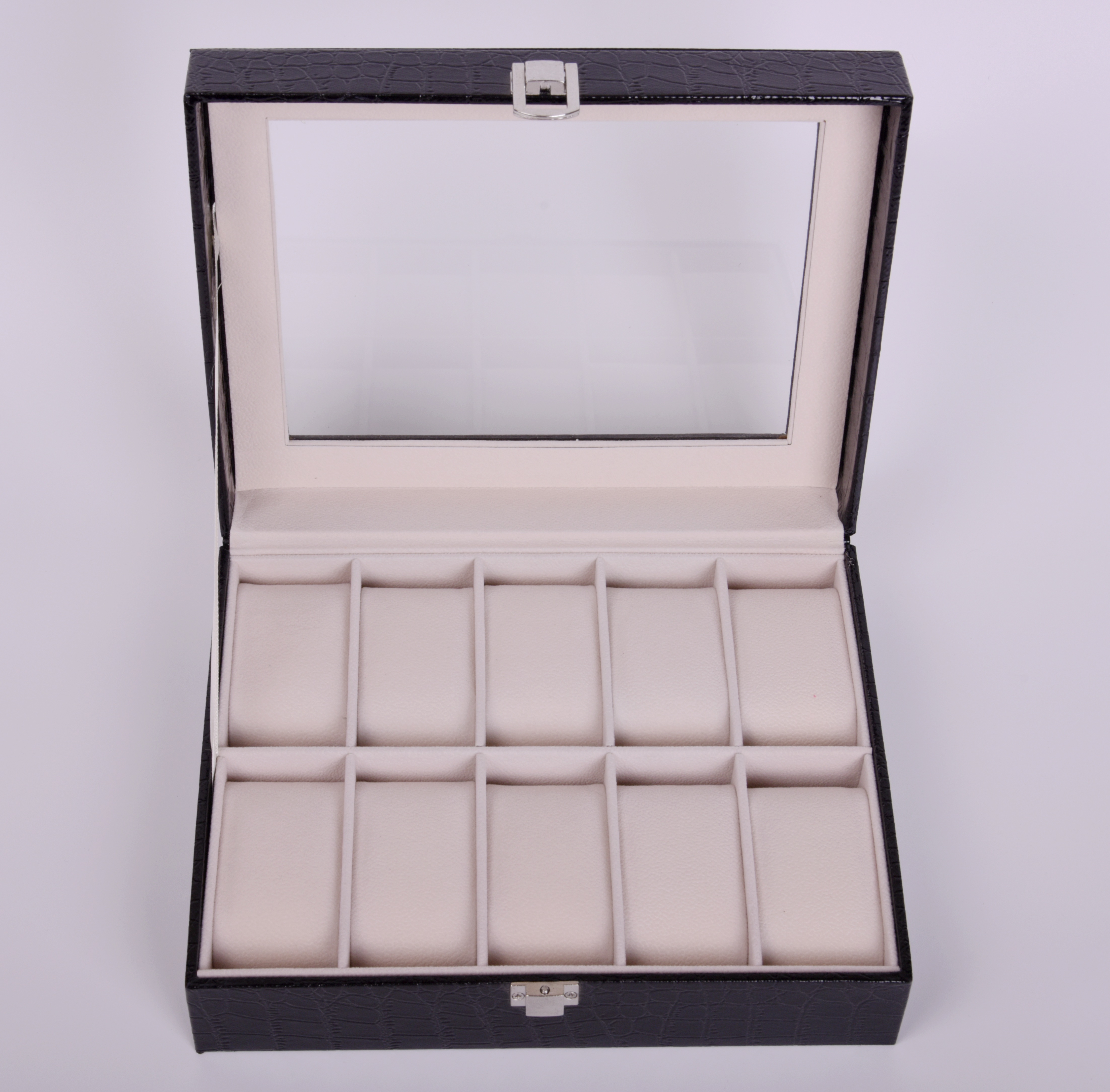 Four Watches In High-Grade Flannelette Lined High-Grade Black Pvc Leather Watch Case Item Picture