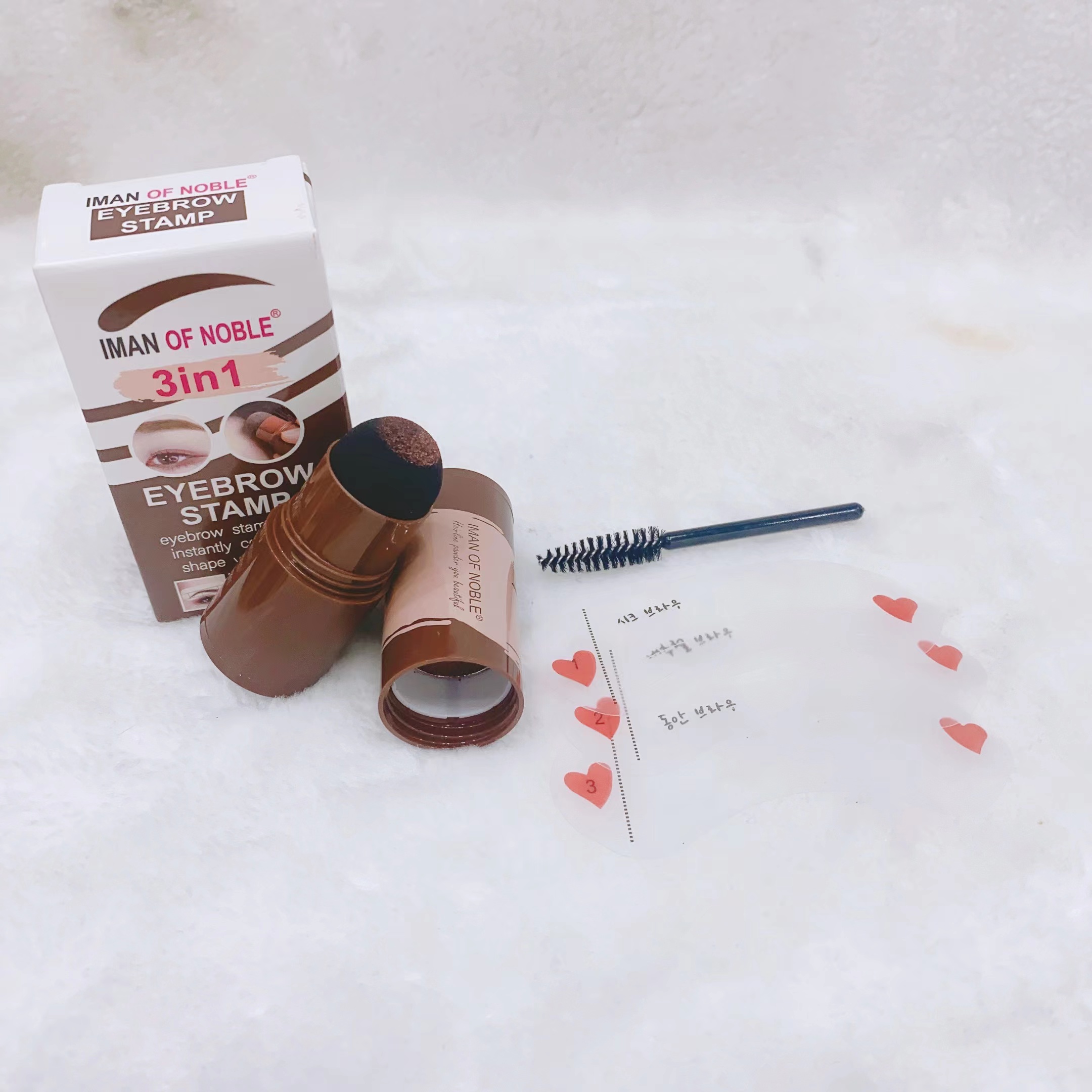 IMAN OF NOBLE new hairline eyebrow powder three-piece set effect natural waterproof and perspirant filler natural mask high forehead hairline small savior details Picture