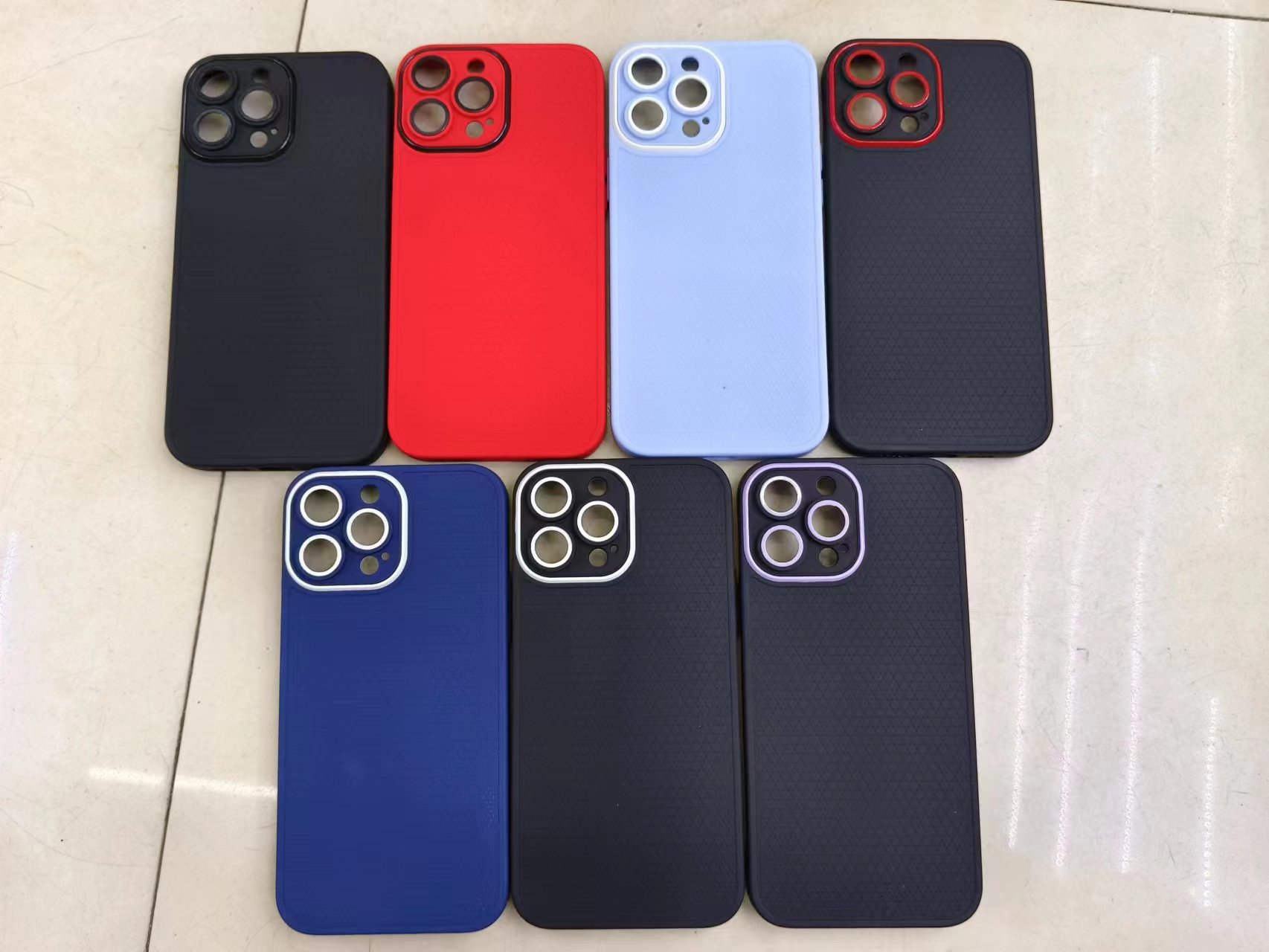 Solid color tpu grid pattern phone case