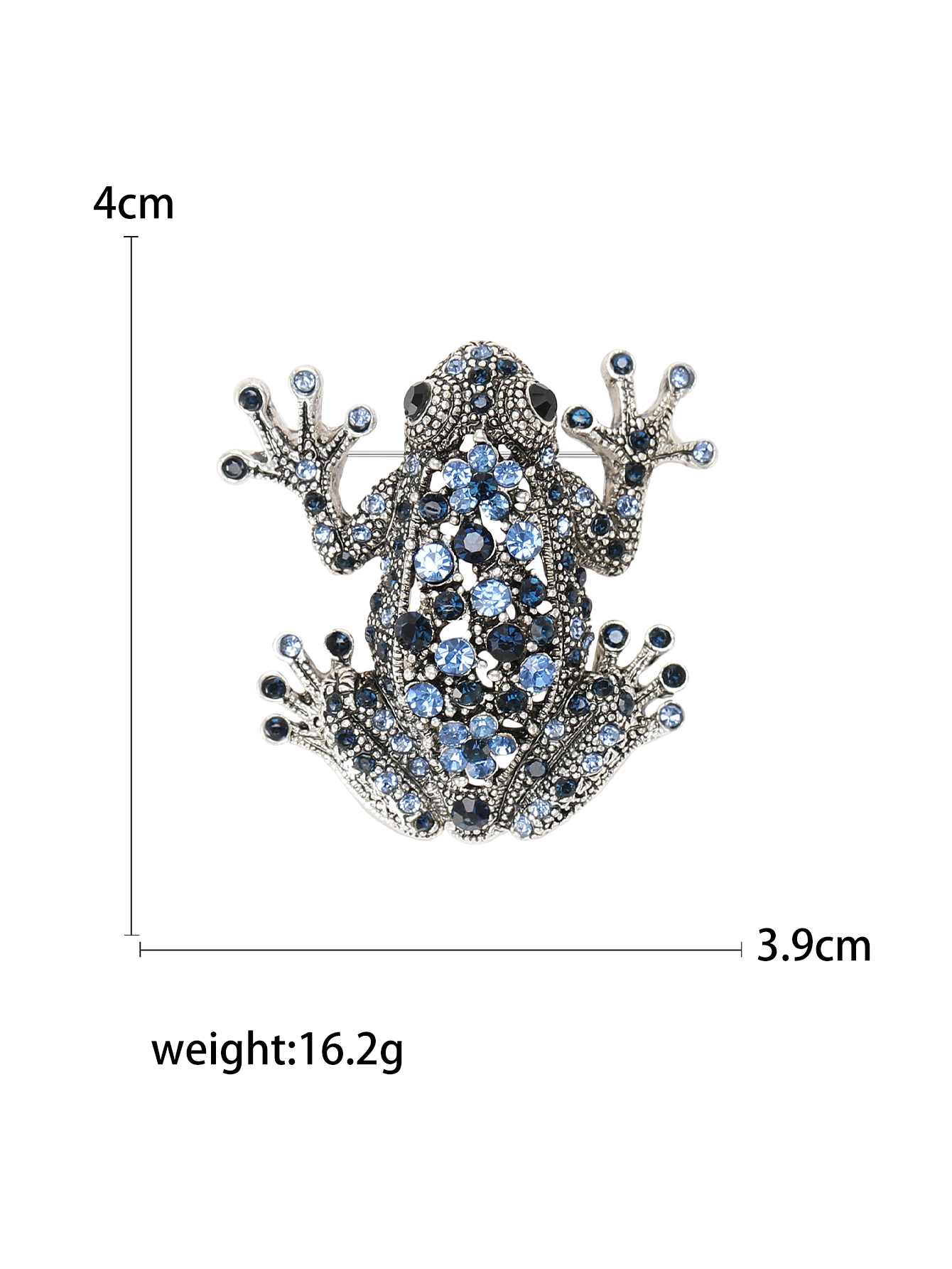 Frog brooch, clothing pin, metal rhinestone, fashionable brooch, personalized ins clothing accessory, new personalized cartoon brooch, fashionable alloy suit accessory, brooch, rhinestone, frog brooch, Korean version, popular brooch Application Scenario