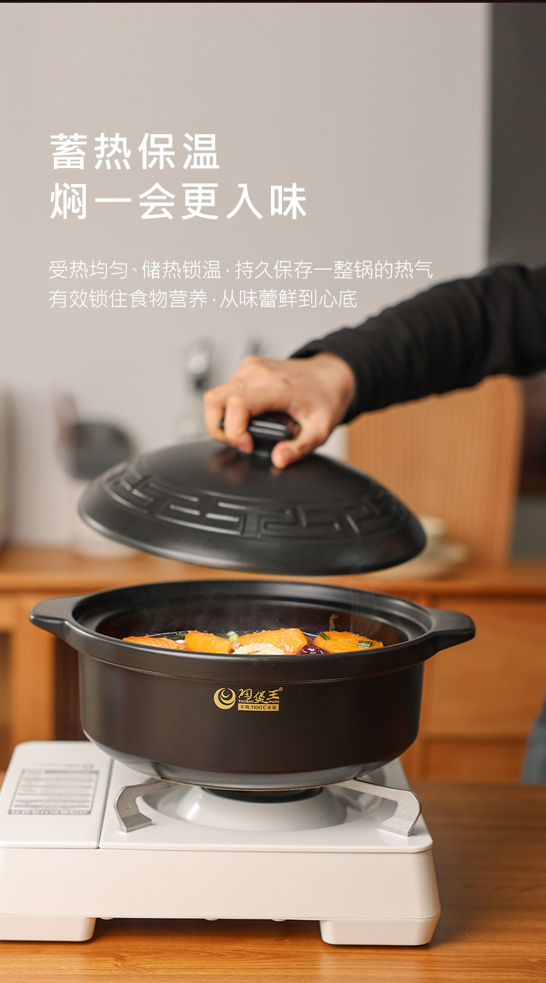 Pottery Pot King Han-style hot pot for shabu-shabu can be dry-cooked without cracking. Clay pot fish head pot, ceramic clay pot for making soup and soaking pic 11