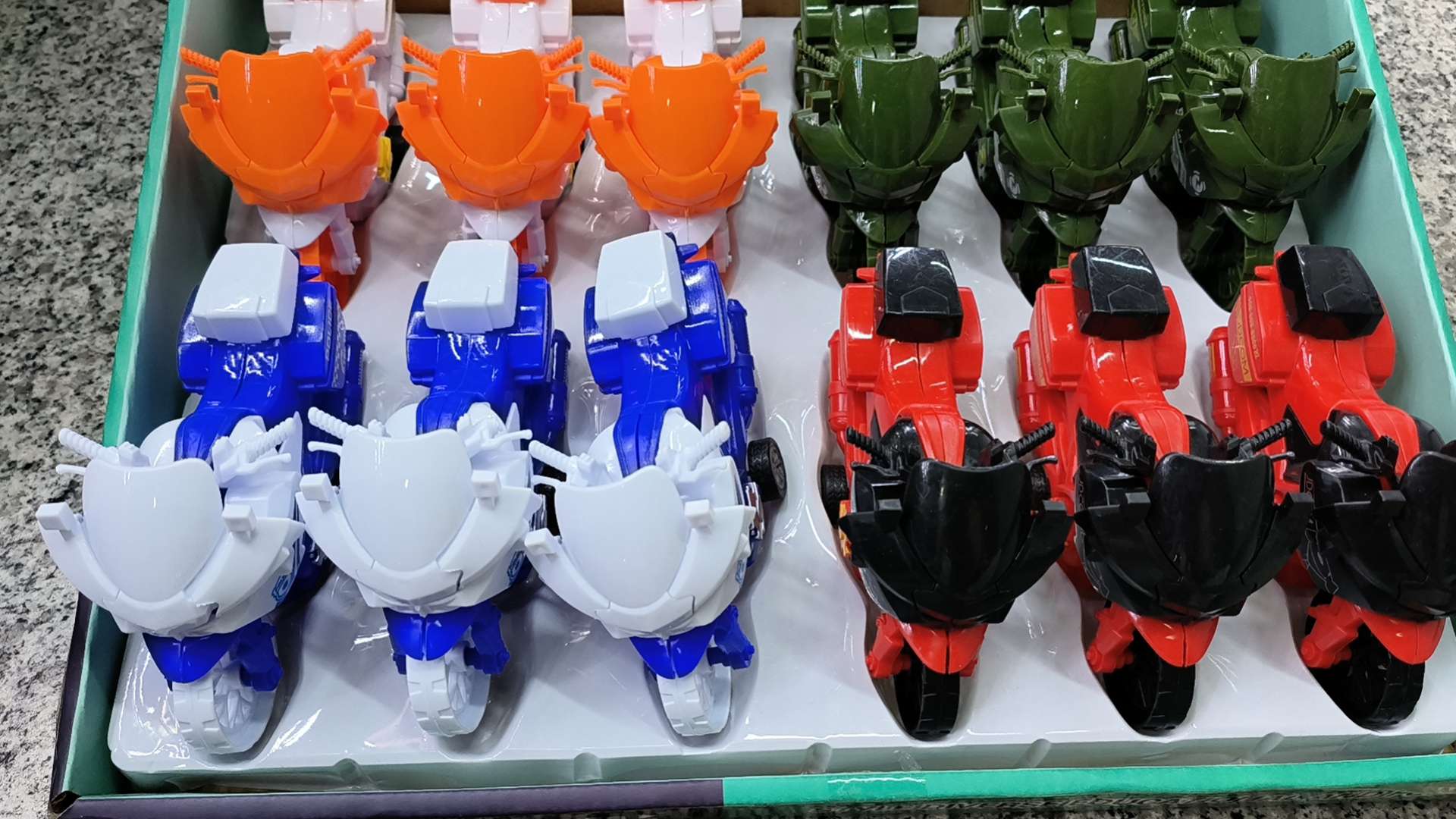 回力摩托车，颜色混装