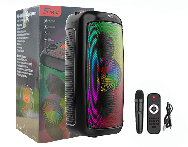 JQS-6601   2*6.5寸系列便携式音箱蓝牙无线音响收音机无线麦详情3